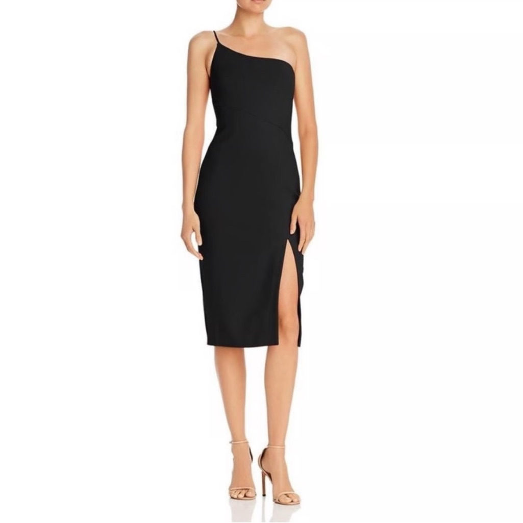Likely Black One-Shoulder Dress With Slit